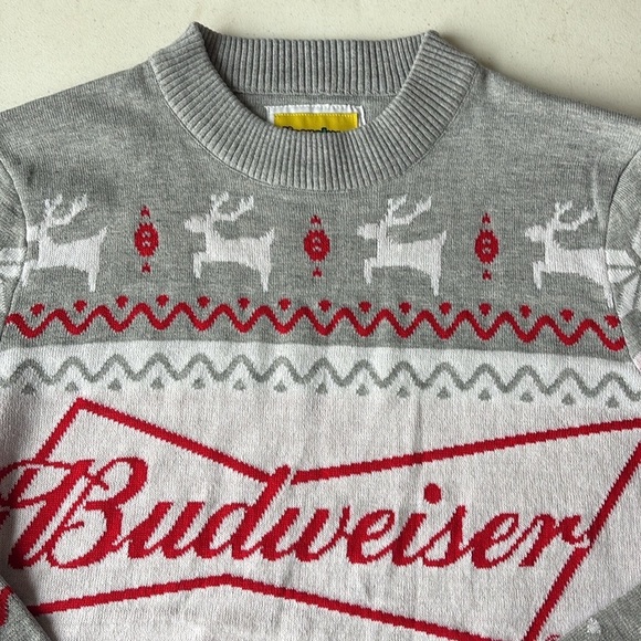Tipsy Elves Men’s Budweiser Ugly Christmas Sweater NEW! - Picture 2 of 6